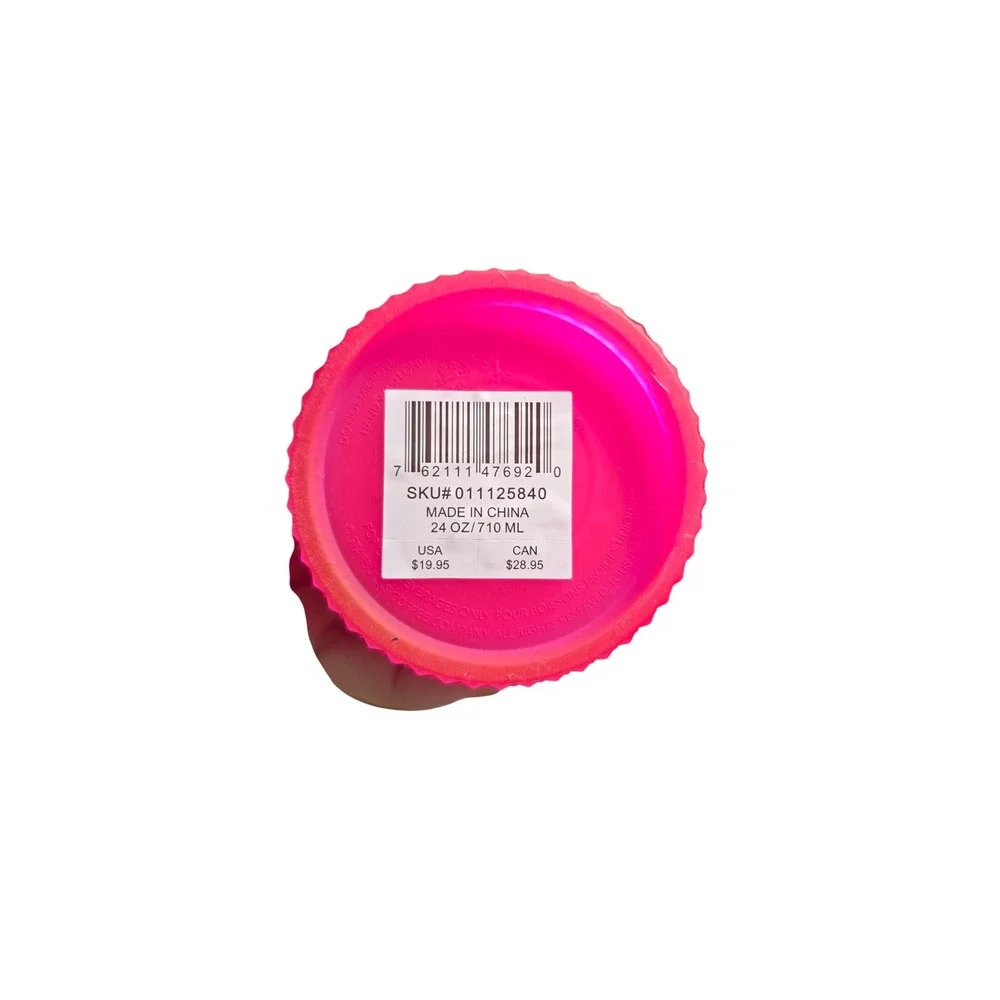 deadstock 2021 NEW STARBUCKS neon pink studded tumbler w lid &straw 24oz receipt